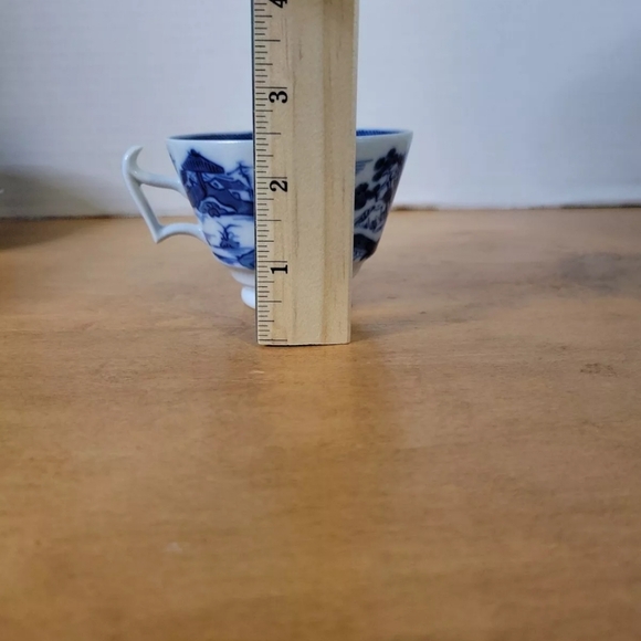 Vintage Vista Alegre Mottahedeh Blue 1824 Canton Cup And Saucer set Of 3 - Picture 8 of 13